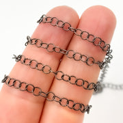 Black Rhodium Sterling Silver Twisted Cable Chain